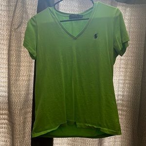 Lime green Polo with navy blue horse